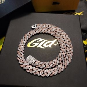 20" 2 tone white/rose gold plated iced out prong choker from "SHOP GLD"